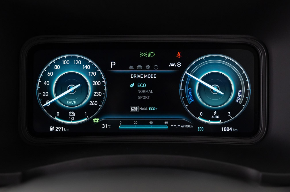 Hyundai Singapore KONA Electric driver supervision cluster eco mode